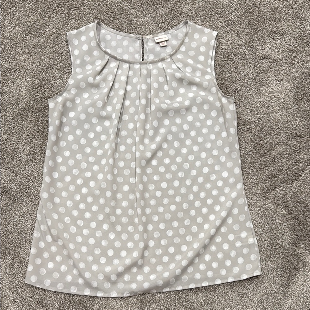 Merona Gray Sleeveless Pleated Blouse